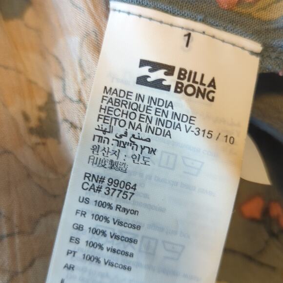 Billabong Your Love Skater Mini Dress In Sugar Pine Green Floral Flowy Rayon S - Picture 10 of 11